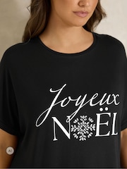 تيشرت عيد الميلاد مزين Joyeux Noel من Evans - صورة 4 من 6