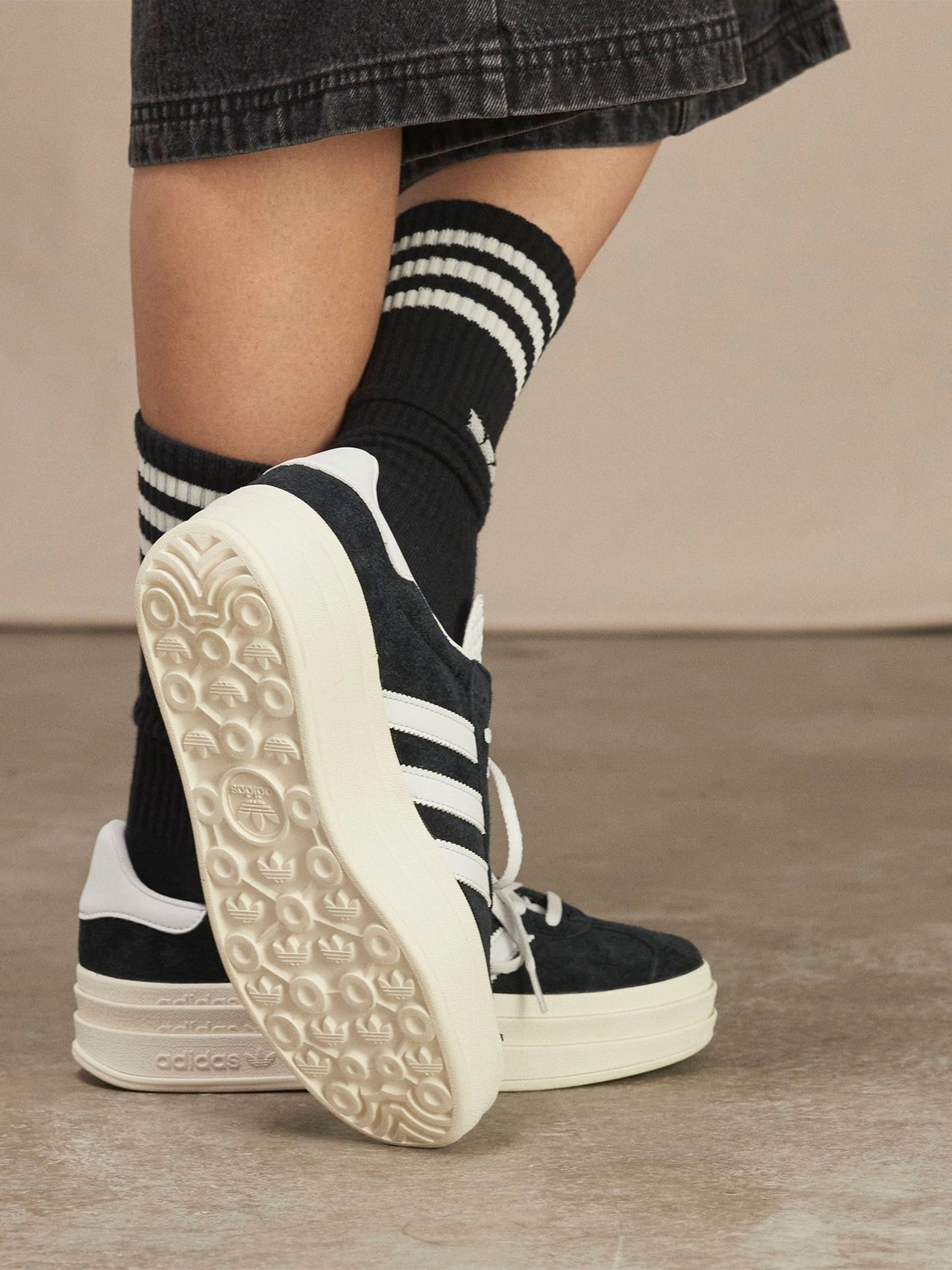 Buy adidas Originals Black Dark Gazelle Bold W Trainers from