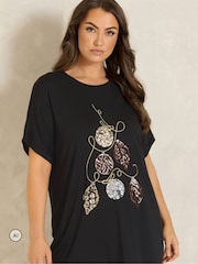 Evans Sequin Embellished Bauble Tree T-Shirt - Պատկեր 1 6-ից