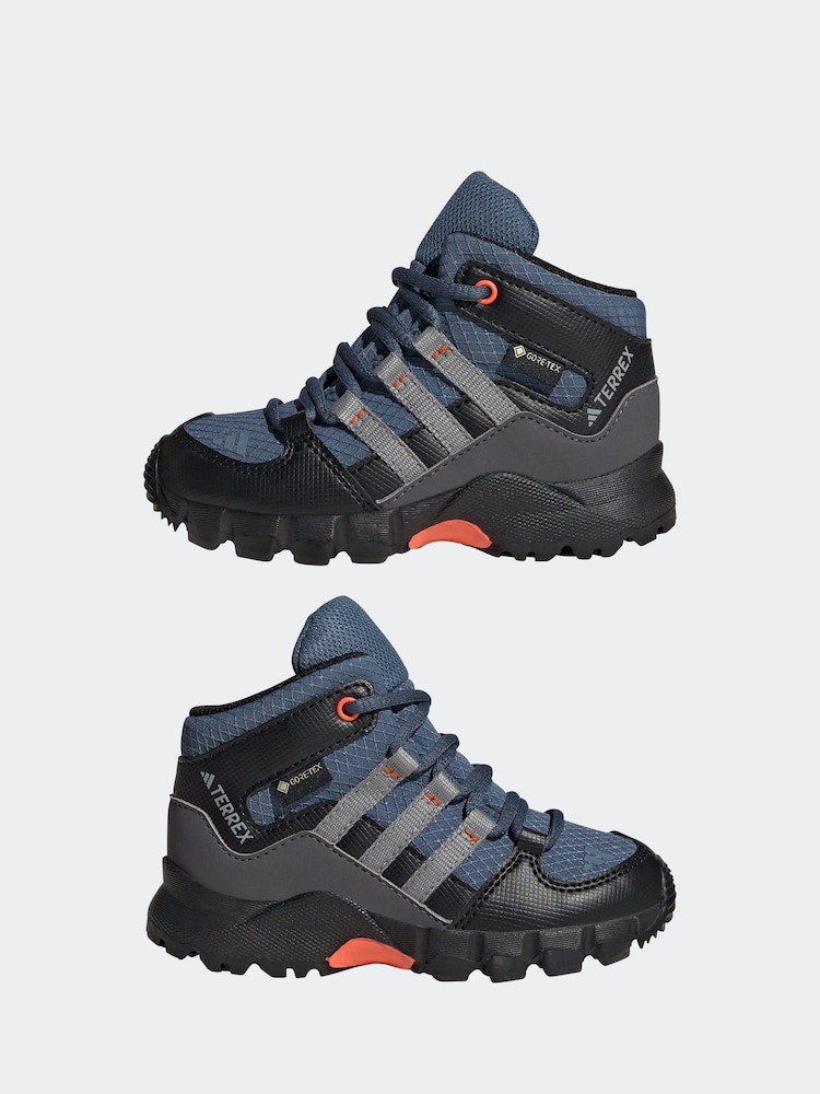 adidas Blue Mid Goretex Hiking Boots - Image 5 of 9