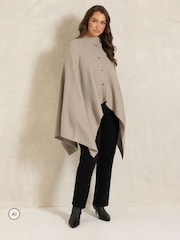Табиғи - Evans Ribbed Button Detail Coverup - 7суретінің 2 суреті