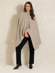 Табиғи - Evans Ribbed Button Detail Coverup - 7суретінің 4 суреті