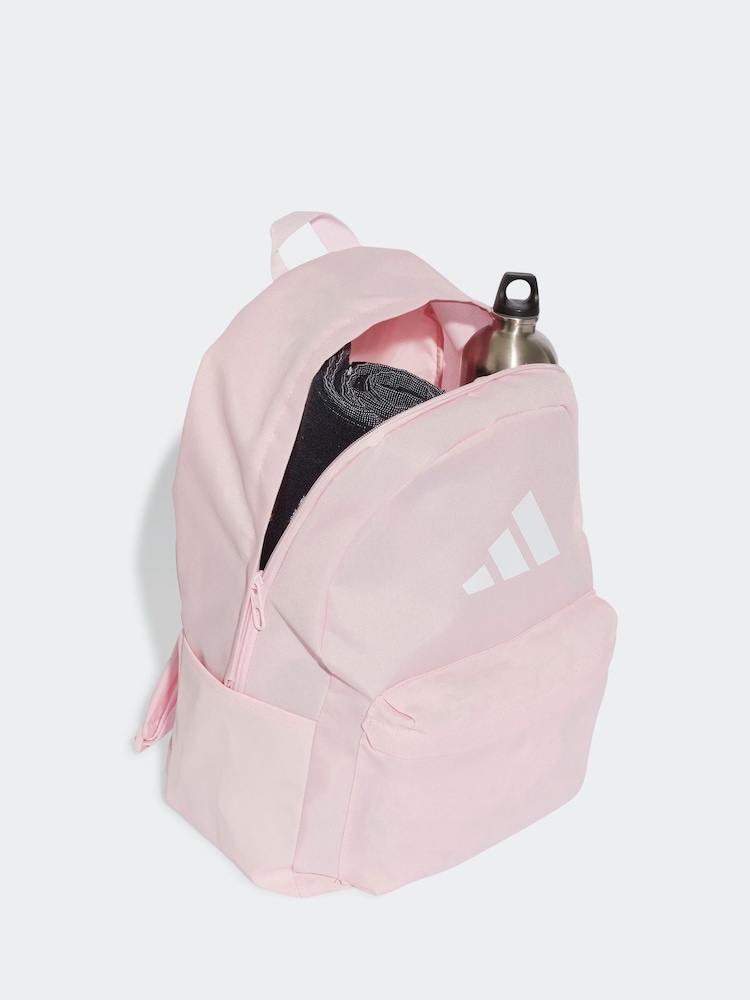 adidas Light Pink Classic 3 Bar Logo Backpack - Image 3 of 6