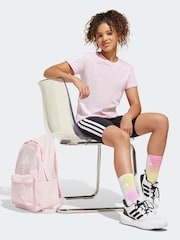 adidas Light Pink Classic 3 Bar Logo Backpack - Image 6 of 6