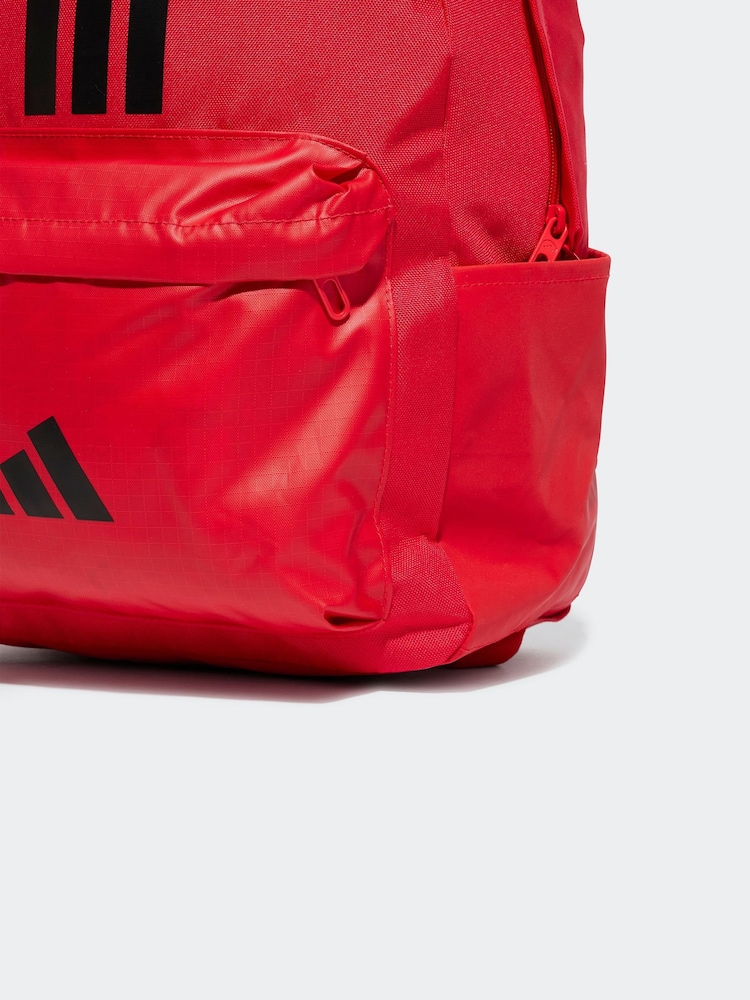 adidas Red Classic 3 Bar Logo Backpack - Image 2 of 3