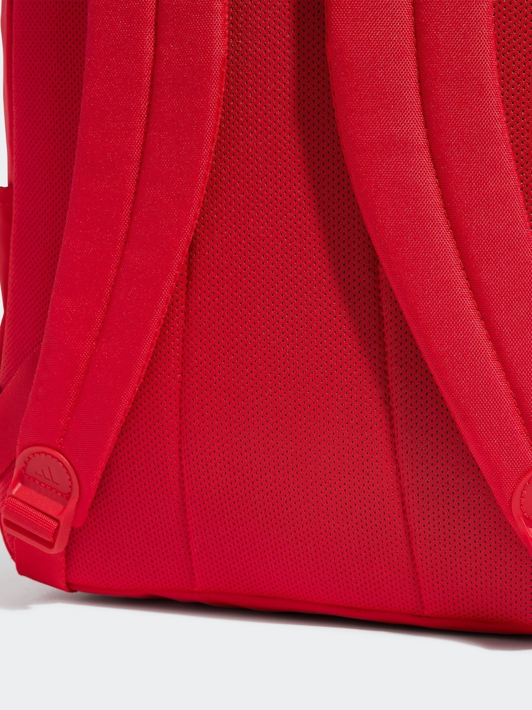 adidas Red Classic 3 Bar Logo Backpack - Image 3 of 3 adidas Red Classic 3 Bar Logo Backpack - Image 3 of 3