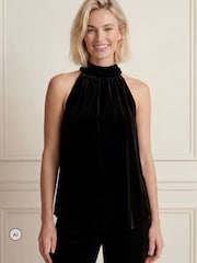 Aspiga Black Velvet Halter Top - Image 1 of 3
