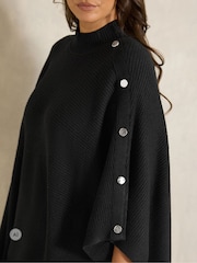 Қара - Evans Ribbed Button Detail Coverup - 6суретінің 4 суреті