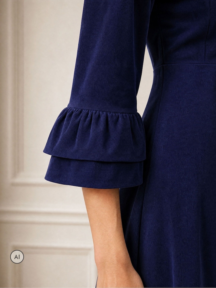 Aspiga Blue Elizabeth Stretch Corduroy Midi Dress - Image 4 of 4 Aspiga Blue Elizabeth Stretch Corduroy Midi Dress - Image 4 of 4