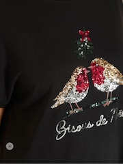 Evans Sequin Embellished Robins T-Shirt - 画像 6 / 6