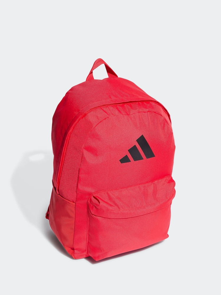 أحمر داكن - adidas Classic 3 Bar Logo Backpack - صورة 2 من 6