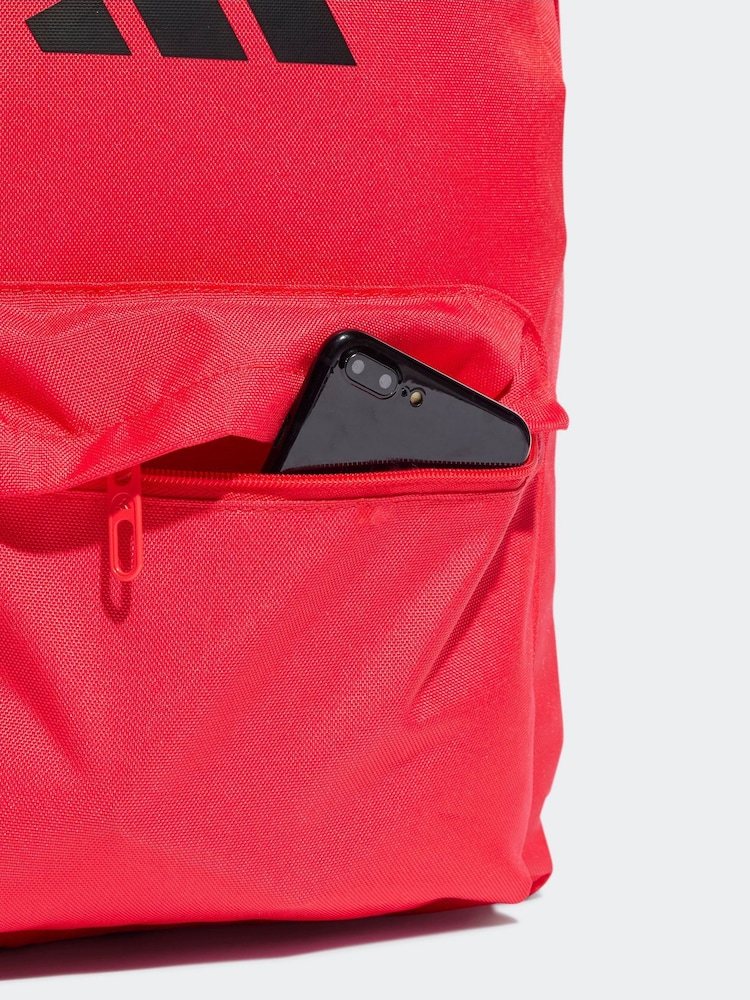 adidas Dark Red Classic 3 Bar Logo Backpack - Image 5 of 6