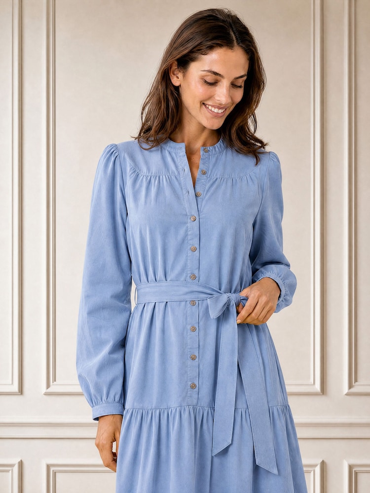 Aspiga Blue Cord Midi Dress - Image 2 of 3 Aspiga Blue Cord Midi Dress - Image 2 of 3