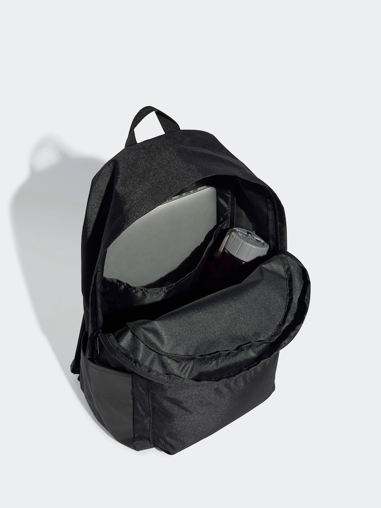 adidas Black Classic 3 Bar Logo Backpack - Image 3 of 6
