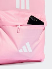 adidas Pink Classic 3 Bar Logo Backpack - Image 5 of 6