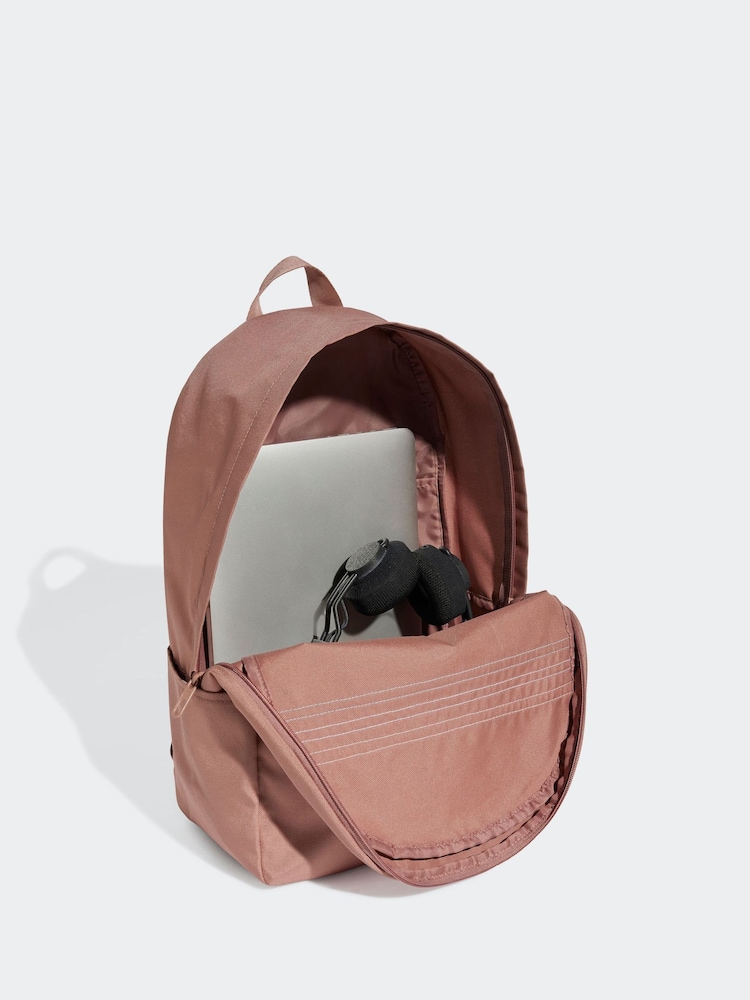 adidas Red Classic 3 Stripe Backpack - Image 2 of 4