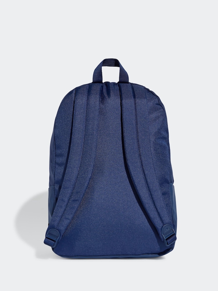adidas Navy Blue Classic 3 Bar Logo Backpack - Image 2 of 5 adidas Navy Blue Classic 3 Bar Logo Backpack - Image 2 of 5