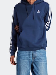 adidas Originals Blue 3-Stripes Hoodie - Image 2 of 7