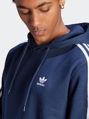 adidas Originals Blue 3-Stripes Hoodie - Image 5 of 7