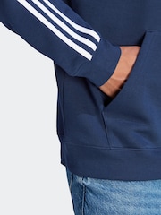 adidas Originals Blue 3-Stripes Hoodie - Image 6 of 7