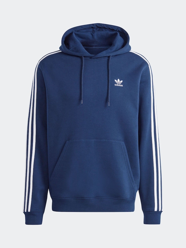 adidas Originals Blue 3-Stripes Hoodie - Image 7 of 7