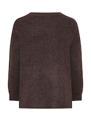 Evans Brown Zig-Zag Sequin Embellished Jumper - Image 6 of 6