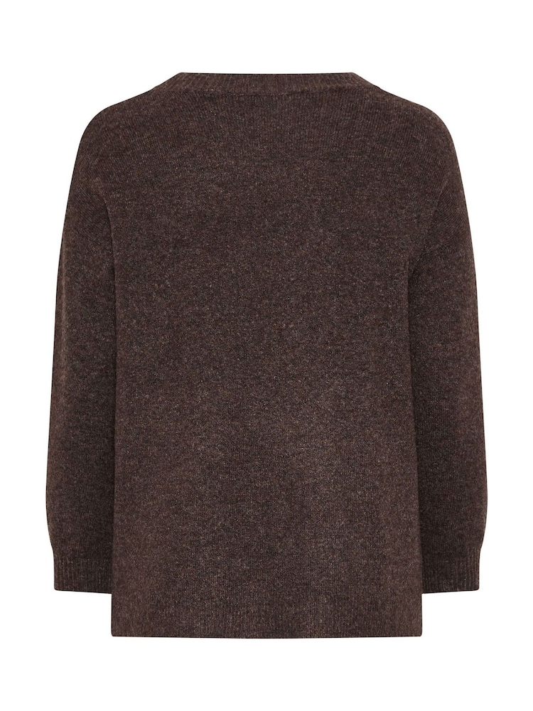 Evans Brown Zig-Zag Sequin Embellished Jumper - Image 6 of 6