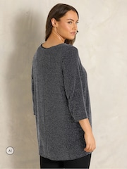 Negro - Evans Long Sleeve Brillo Pleated Swing Top - Imagen 3 de 6