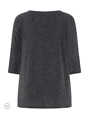 Negro - Evans Long Sleeve Brillo Pleated Swing Top - Imagen 6 de 6