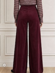 Aspiga Purple Wide Leg Stretch Corduroy Trousers - Image 2 of 4