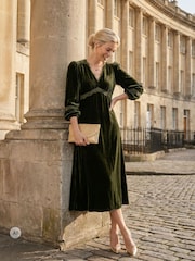 Aspiga Green Lorna Lace Velvet Dress - Image 1 of 4