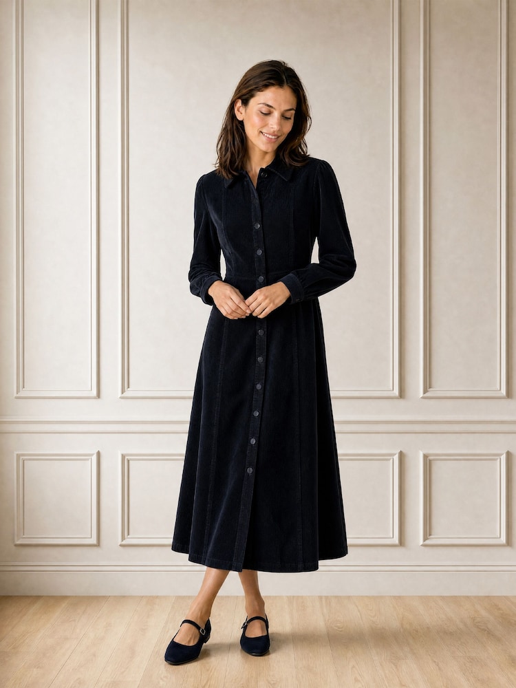 Aspiga Blue A-Line Baby Cord Dress - Image 1 of 4 Aspiga Blue A-Line Baby Cord Dress - Image 1 of 4