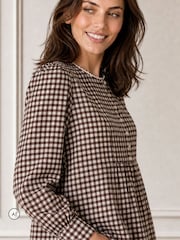 Aspiga Brown Mina Gingham Check Blouse - Image 3 of 4