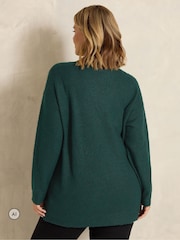 Evans Green Zig-Zag Sequin Embellished Jumper - Image 3 of 6