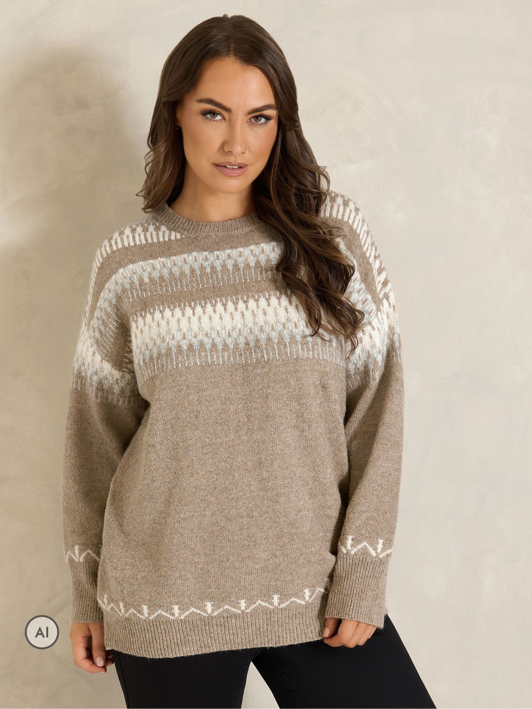 Evans Women's Natural Fairisle Jumper - Image 1