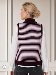Aspiga Red Merino Wool Stripe Zip Through Gilet - Image 2 of 4