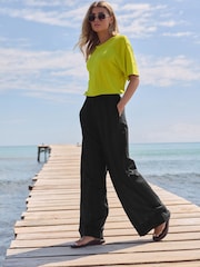 Schwarz - Hose aus Leinenmischgewebe - Bild 1 von 6