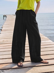 Schwarz - Hose aus Leinenmischgewebe - Bild 2 von 6