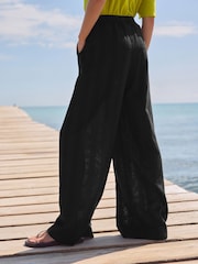 Schwarz - Hose aus Leinenmischgewebe - Bild 3 von 6