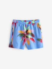 Blau/Palmenmuster - Shorts aus Leinenmischung - Bild 6 von 7