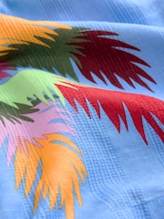 Blau/Palmenmuster - Shorts aus Leinenmischung - Bild 7 von 7