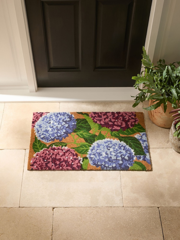Hydrangea Floral Coir Doormat - صورة 2 من 5