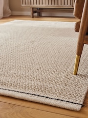 Light Natural Geometric Border Rug - Image 2 of 5