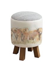 Voyage Maison Cream Monty Highland Cattle Animal Footstool - Image 2 of 3