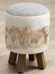 Voyage Maison Cream Monty Highland Cattle Animal Footstool - Image 3 of 3
