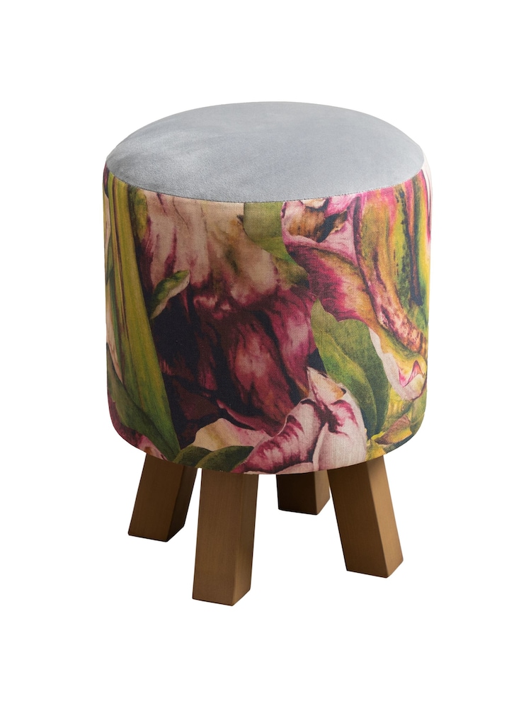 Voyage Maison Fuchsia Monty Heligan Floral Classic Footstool - Image 2 of 3