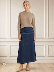 Aspiga Blue Dropped Waist Denim Skirt - Image 2 of 4