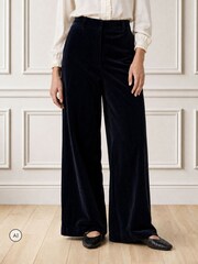 Aspiga Blue Wide Leg Stretch Corduroy Trousers - Image 1 of 4