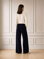 Aspiga Blue Wide Leg Stretch Corduroy Trousers - Image 2 of 4