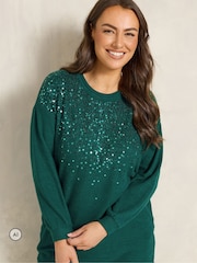 Evans Green Sequin Embellished Top - Image 1 of 6